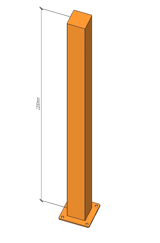 [PAAL.220 Oranje] Borne de commande 2m20 (15/15/220) (RAL2000 Orange)