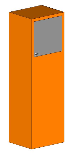 Zuil 1m10 met blanco frontplaat