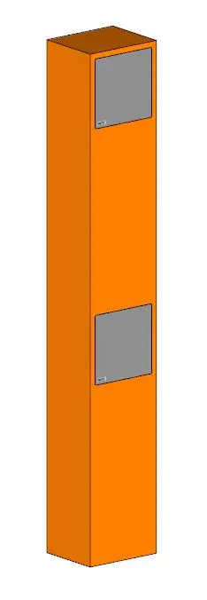 [ZL.220 Oranje] Zuil 2m20 met blanco frontplaat (RAL2000 Oranje)