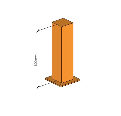 [PAAL.060 Oranje] Borne de commande 0m60 (15/15/060) (RAL2000 Orange)
